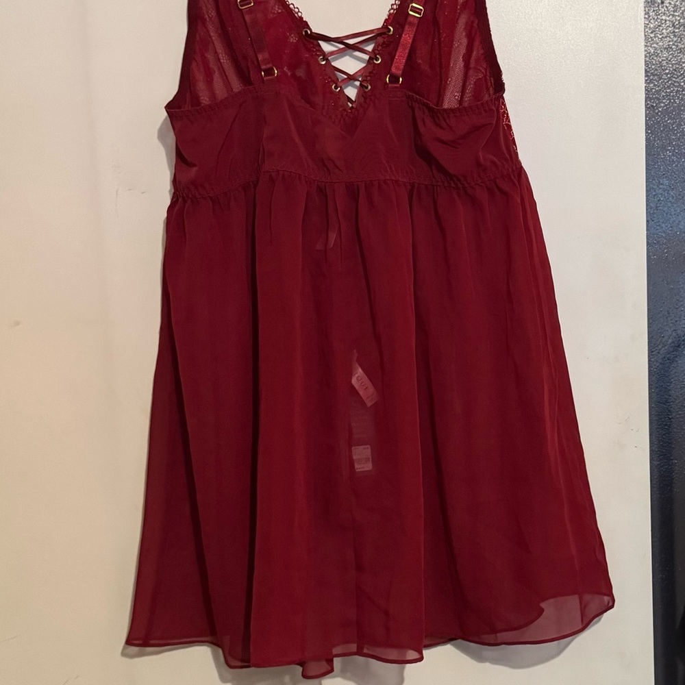 NWT Cacique Red Lace Chemise - Picture 8 of 8